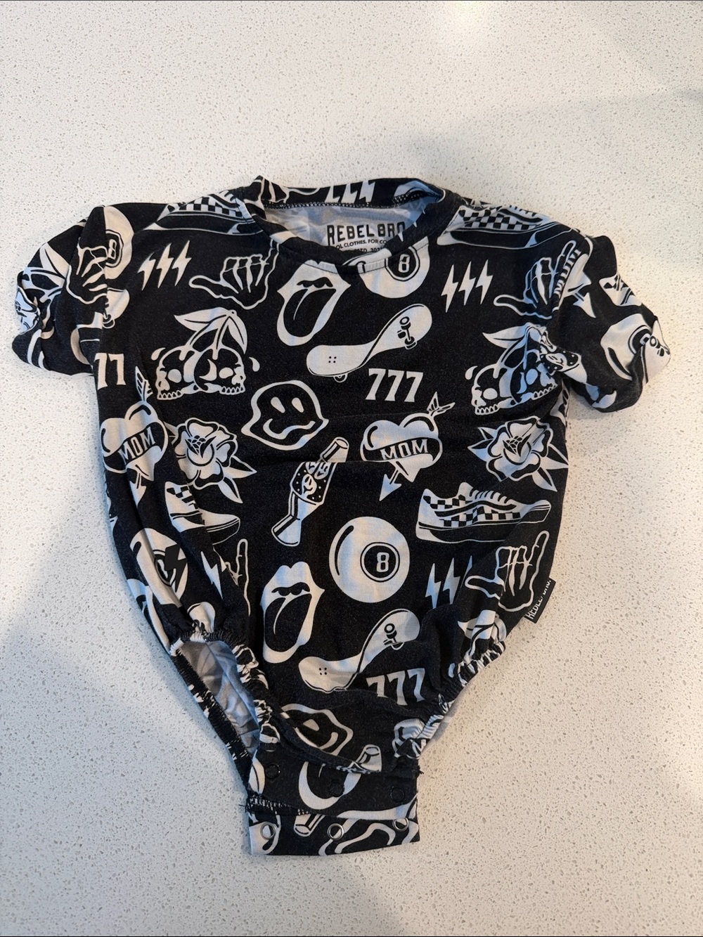 Rebel bro onesie- bamboo 3-6 months